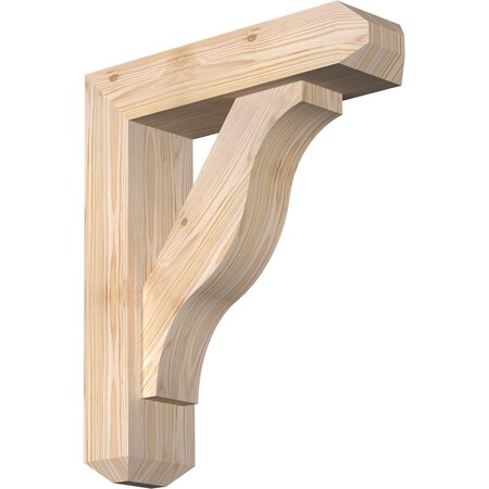 Ekena Millwork Funston Craftsman Smooth Bracket w/ Offset Brace, Douglas Fir, 5 1/2"W x 20"D x 24"H BKT0604X20X24FST04SDF